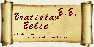 Bratislav Belić vizit kartica